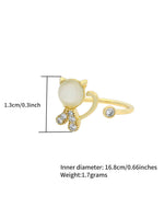 Load image into Gallery viewer, Cat's Eye Crystal Open Ring Gold Flat-Lay Styled — Solisita