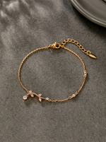 Load image into Gallery viewer, Crystal Leaf Branch Bracelet Gold Water Drop Effect — Solisita