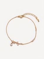 Load image into Gallery viewer, Crystal Leaf Branch Bracelet Gold Front View — Solisita