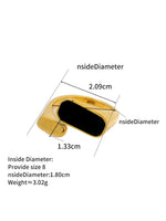 Load image into Gallery viewer, Stainless Steel Black Signet Open Ring Gold Flat-Lay — Solisita