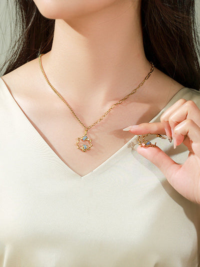 Blue Enamel Fish Asymmetrical Set (2-Piece)