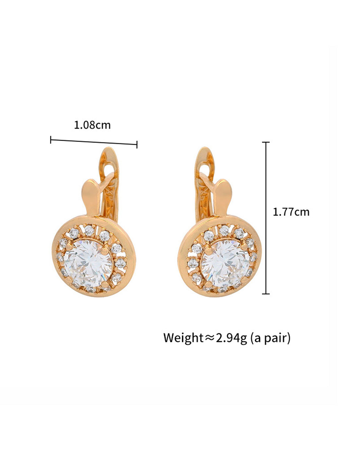 Classic Crystal Halo Leverback Earrings Gold Flat-Lay Styled — Solisita