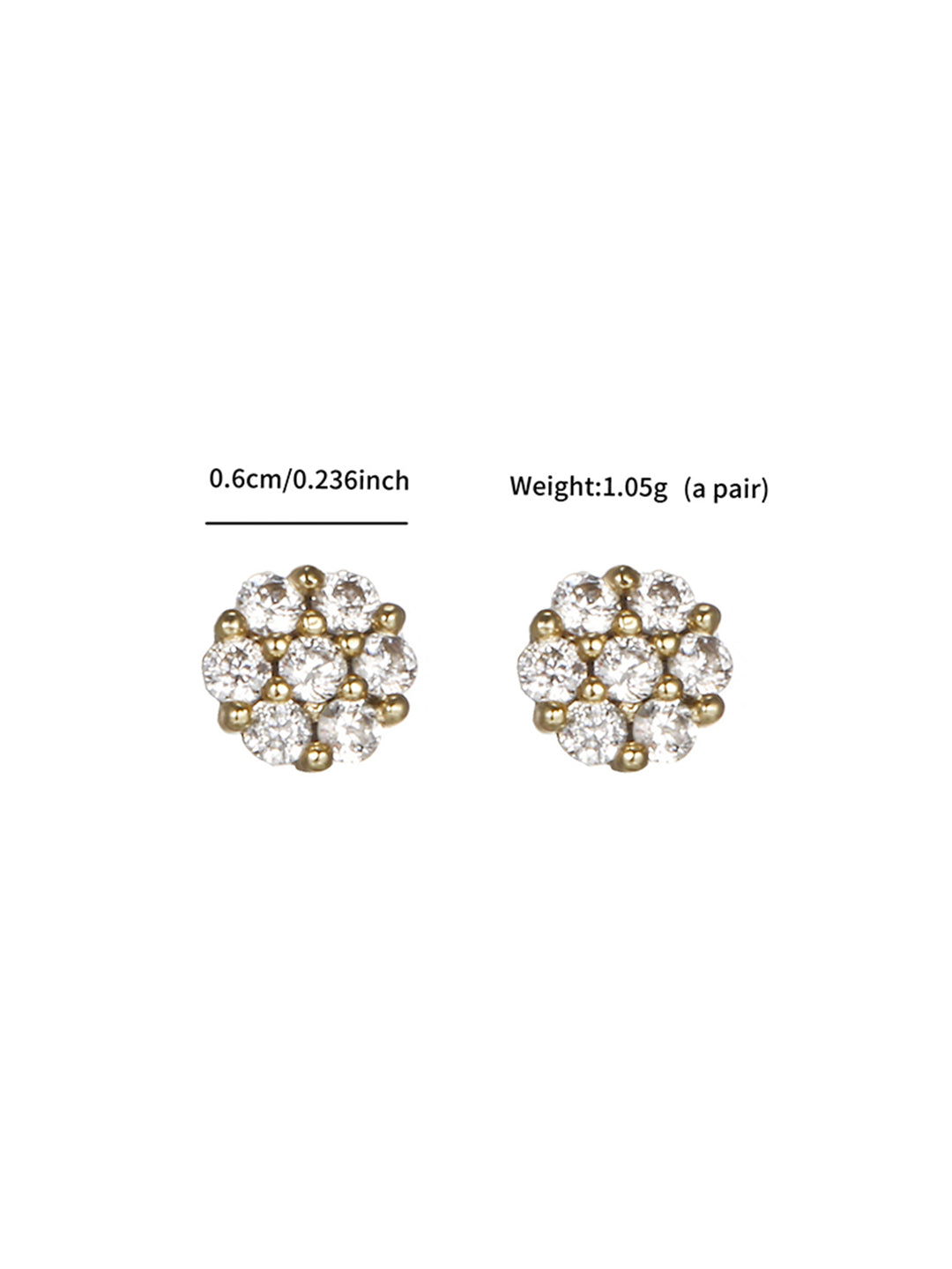 Crystal Flower Stud Earrings Gold Flat-Lay Styled — Solisita