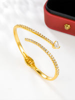 Load image into Gallery viewer, Crystal Heart Wrap Bangle Gold Angle With Water Drop — Solisita
