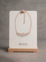 Load image into Gallery viewer, Crystal Lace Bar Bracelet Gold On-Hand Close-Up — Solisita
