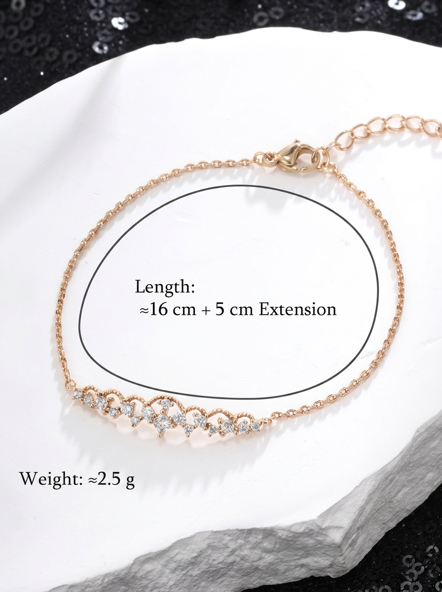 Crystal Lace Bar Bracelet Gold Flat-Lay Styled — Solisita
