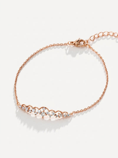 Crystal Lace Bar Bracelet - Gold