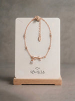 Load image into Gallery viewer, Crystal Leaf Branch Bracelet Gold Close-Up Detail — Solisita
