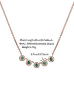 Load image into Gallery viewer, Emerald Green Halo Disc Necklace Gold Flat-Lay — Solisita
