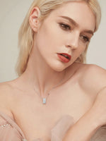 Load image into Gallery viewer, Pavé Crystal Circle Pendant Silver Side View — Solisita
