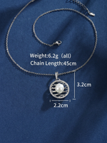 Load image into Gallery viewer, Silver Pearl Vortex Pendant White Flat-Lay Styled — Solisita
