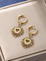 Load image into Gallery viewer, Solar Heart Earrings Gold Flat-Lay Product — Solisita
