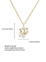 Load image into Gallery viewer, Sparkling Crystal Kitten Pendant Gold Flat-Lay with Box — Solisita
