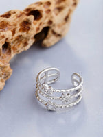 Load image into Gallery viewer, Triple Star Stacked Ring Silver Angle Product Only — Solisita
