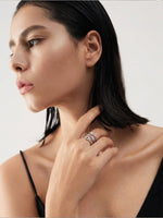Load image into Gallery viewer, Triple Star Stacked Ring Silver Side View — Solisita

