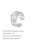 Load image into Gallery viewer, Triple Star Stacked Ring Silver Flat-Lay — Solisita

