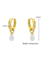 Load image into Gallery viewer, Twisted Pearl Drop Earrings Gold Water Drop Effect — Solisita
