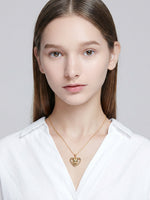 Load image into Gallery viewer, Vintage Panther Heart Pendant Gold Side View — Solisita
