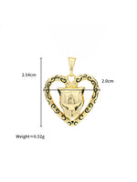 Load image into Gallery viewer, Vintage Panther Heart Pendant Gold Flat-Lay With Chain — Solisita
