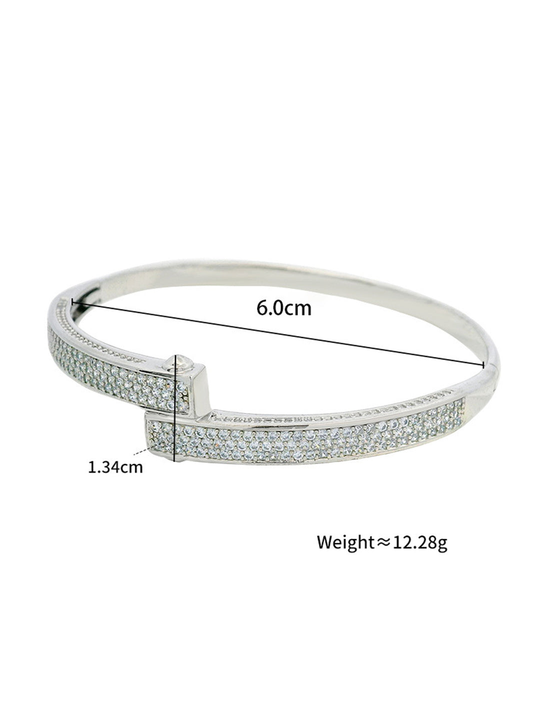 Pavé Crystal Bar Hinged Bangle Silver Flat-Lay Styled — Solisita